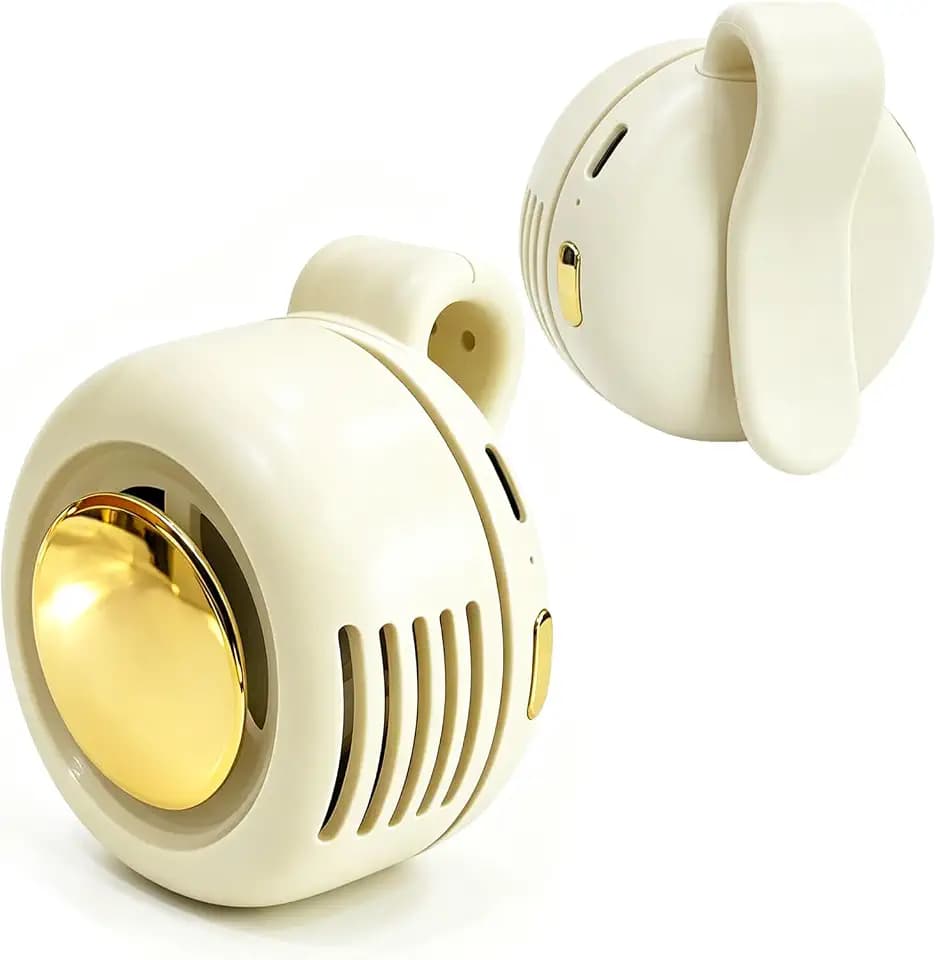 2026 New Portable silent mini bladeless fan 3-speed clip-on fan 360° rotatable suitable for outdoor, travel and office use, travel accessory (white)