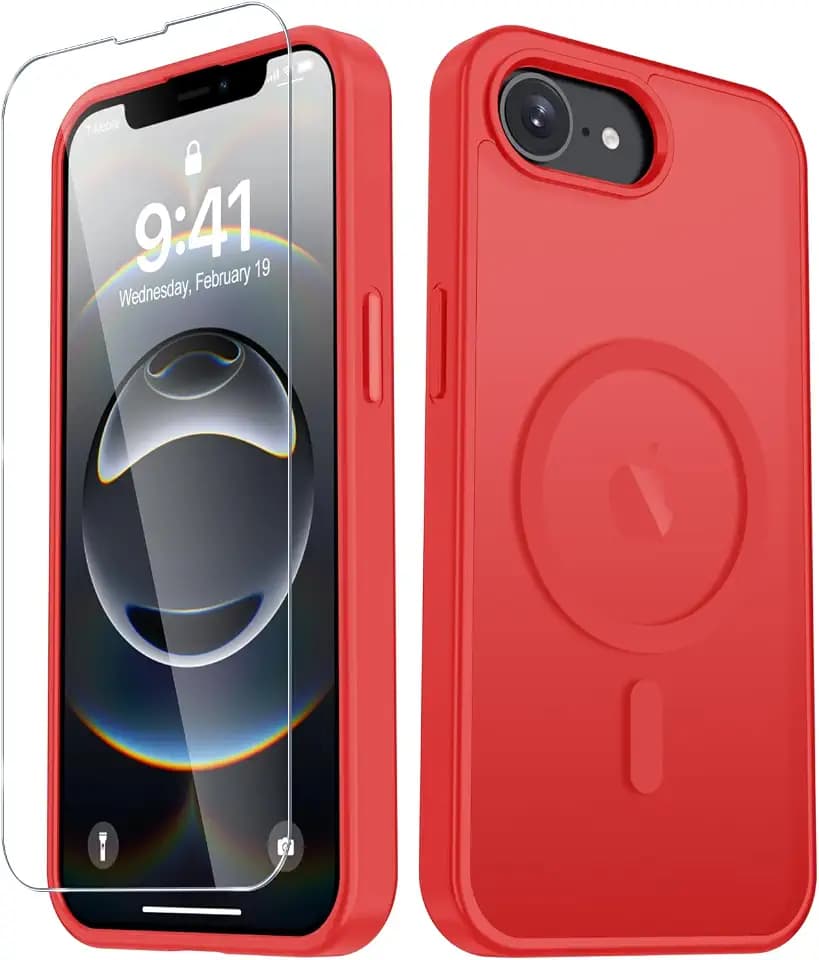 YENAPOON for iPhone 17e Case, iPhone 16e Case, Magnetic Cover, Red
