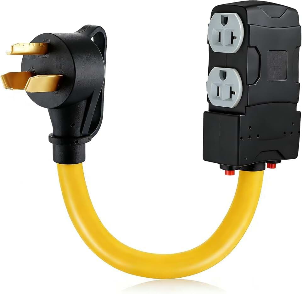 Kanayu NEMA 10-30P to 4X 5-20R/ 5-15R, Dryer Distribution Adapter, 1.8 FT