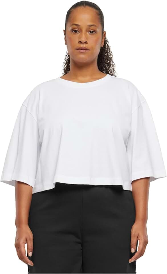 Urban Classics Ladies Heavy Organic Oversized Cropped Tee Frauen T-Shirt schwarz