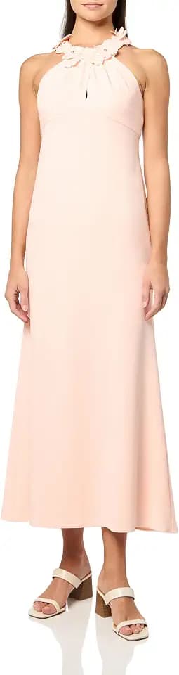 Adrianna Papell Women's Rosette Halter Crepe Gown