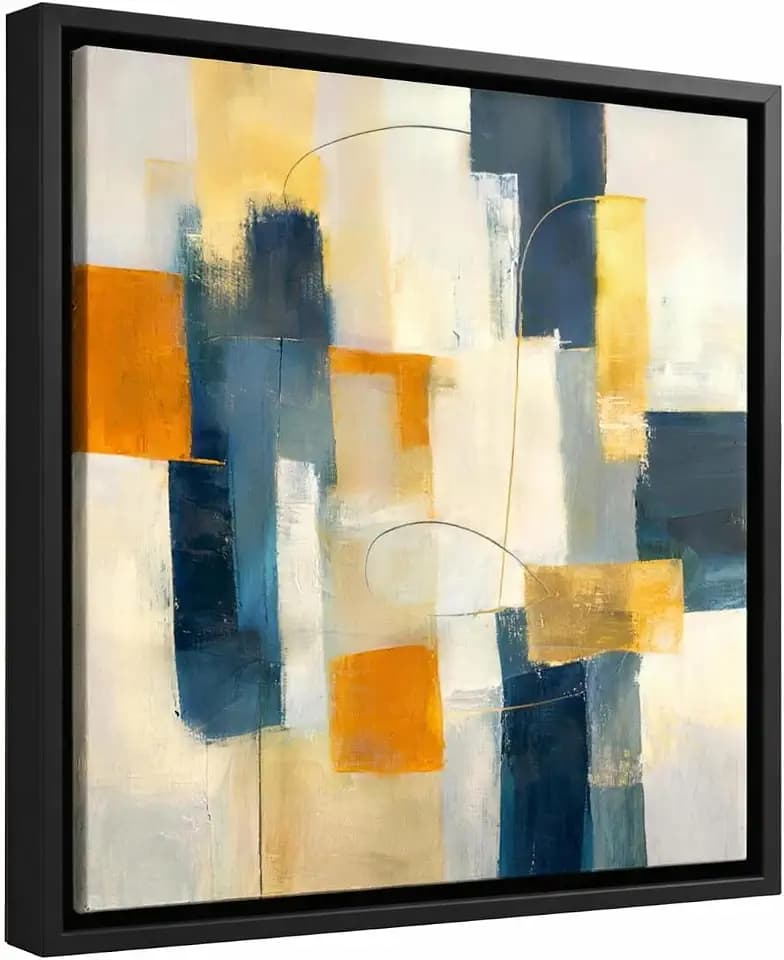 Premium Canvas Floating Frame - 1.25" Gallery Depth Floater Frame with Faux Wood Grain PS Finish, Handcrafted in USA for Wall Art (Black 20x24)