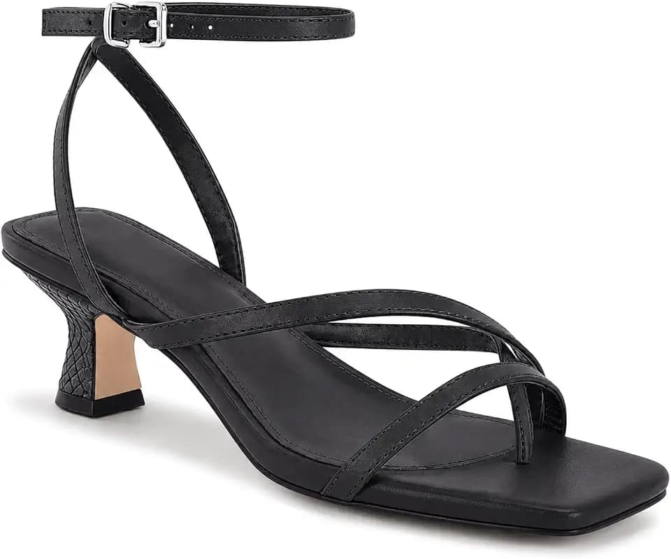 Juliet Holy Womens Strappy Sandals Kitten Heel Open Toe Slingback Ankle Strap Wedding Party Summer Heeled Sandals