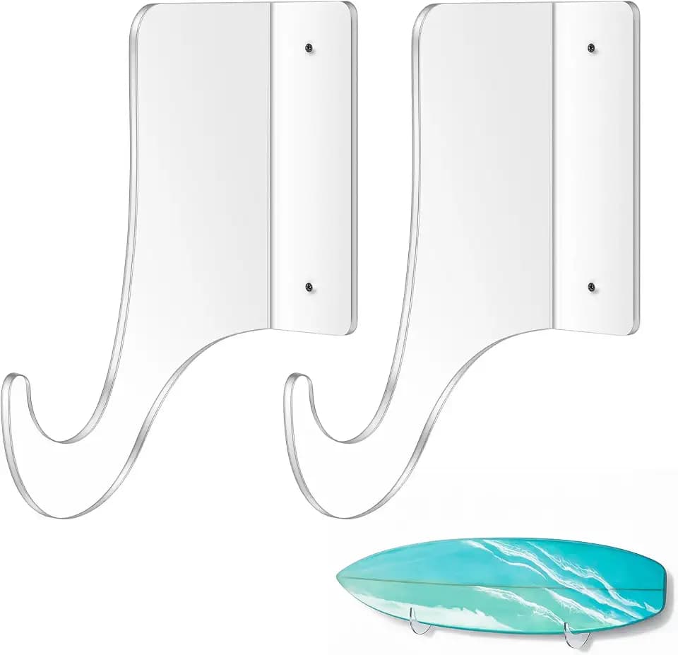 Gerrii Invisible Surfboard Wall Mount Clear Acrylic Surf Board Rack