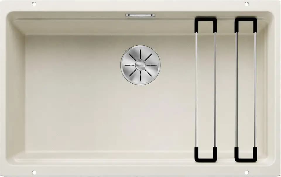 BLANCO ETAGON 700-U | Granitspüle aus SILGRANIT softweiß | [73x46x21,2 cm] | für 80 cm breite Unterschränke | Systemkonzept mit vielseitig verwendbaren ETAGON-Schienen