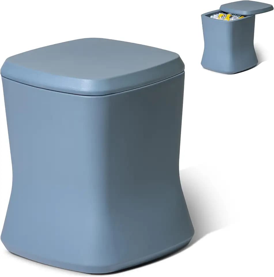 Coast Modern Outdoor Side Table Cooler- 2 in 1 Patio Decor Storage Table & Ice Chest - 25 QT - White, Gray, Sand, Stone Blue, Black