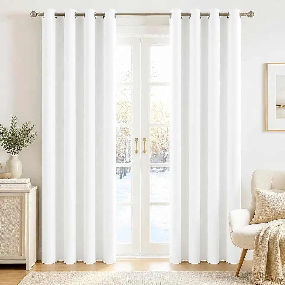 Deconovo 100% Blackout Curtains for Bedroom 108 Inches Long, Double Layer
