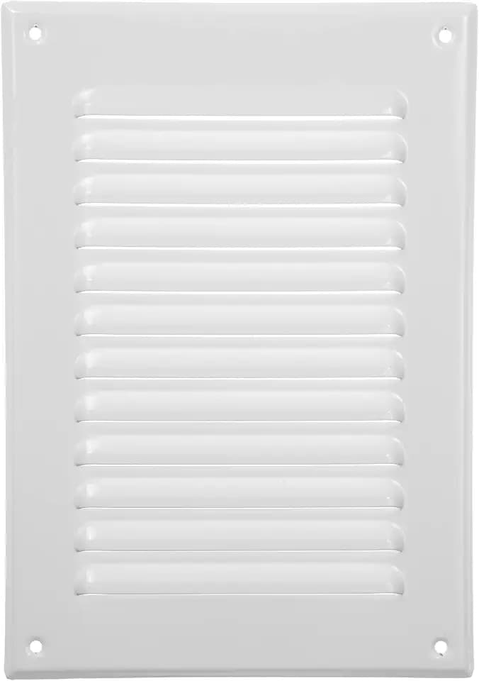 Vent Systems - 5 x 7 Inch (Duct Opening Size) White Metal Rectangular Soffit Air Vent Grille Cover, Register vent deflector louver Built-in Mesh HVAC for Bathroom Home Office Kitchen 6.5" x 9" (Outer)
