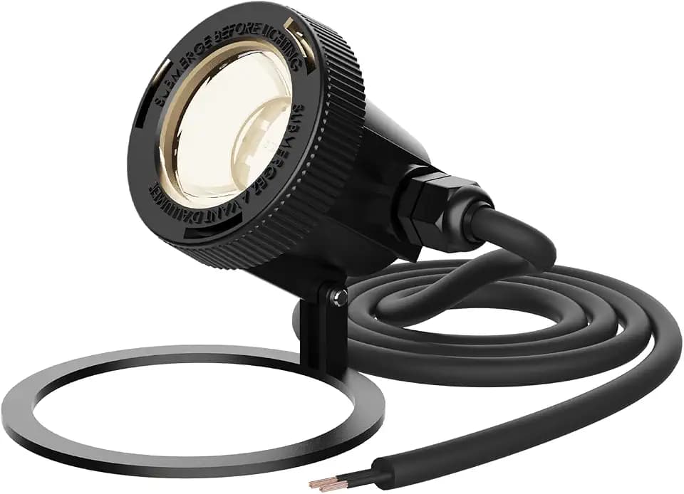 Malibu Submersible LED Pond Light Low Voltage Landscape Lighting Underwater Flood Light Outdoor Landscape Water Garden Lights for Swimming Pool, Fountain, Pond, Rockery 8401-3501-01, Black