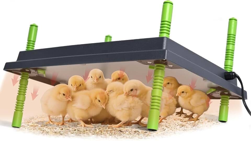 Wärmeplatte Küken 30x40cm Heizplatte Kükenwärmer Wärmelampe Höhenverstellbar für Küken Enten Aufzucht (Schwarz)
