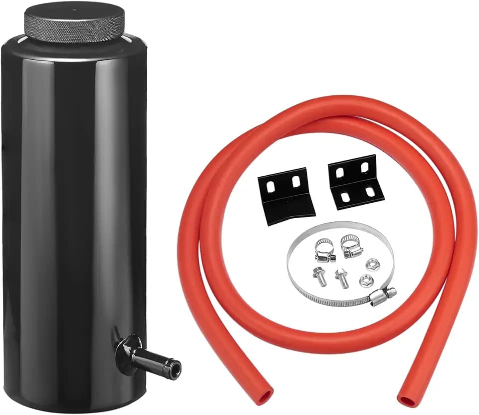 BDFHYK Coolant Overflow Tank, Radiator Reservoir Tank, Aluminum Reservoir Expansion Tank Universal 800ml, Hose Oil Catch Can, Black