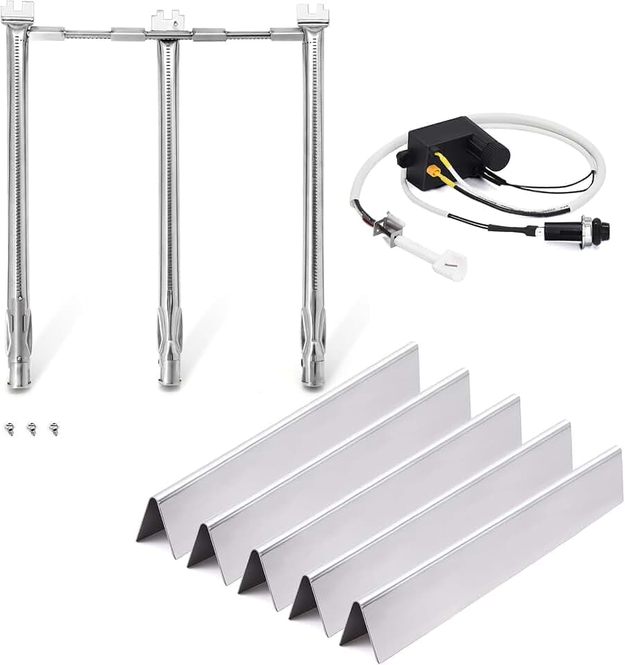 Criditpid Grill Replacement Parts for Weber Spirit & Spirit II 300 Series, 7636 Flavorizer Bars, 69787 Burner Tubes & Ignitor Module for Weber Spirit E300 E320 S320 E/S330 with Front Mounted Control