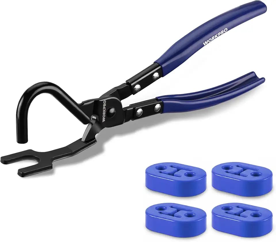 WORKPRO Exhaust Hanger Removal Tool with 4 Rubber Hangers, Blue