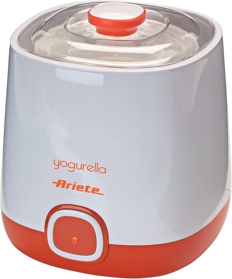 Ariete 621 Yogurella, Joghurtbereiter für Hausgemachter Klassischen und Griechischen Joghurt, 2 Behälter mit Luftdichtem Deckel, 20 W Leistung, Filter für griechisches Rezept