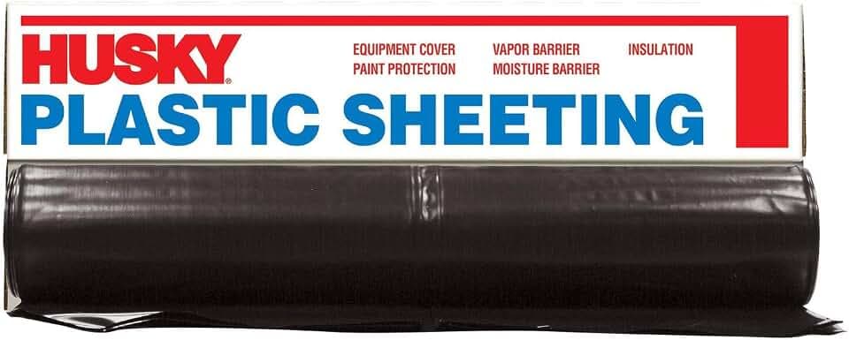 Poly-America 610B Husky Plastic Sheeting, 10ft x 100ft, Black