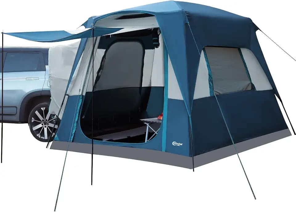 PORTAL Heckzelt 4-5 Personen 2 in 1 Auto Zelt mit Sonnensegel