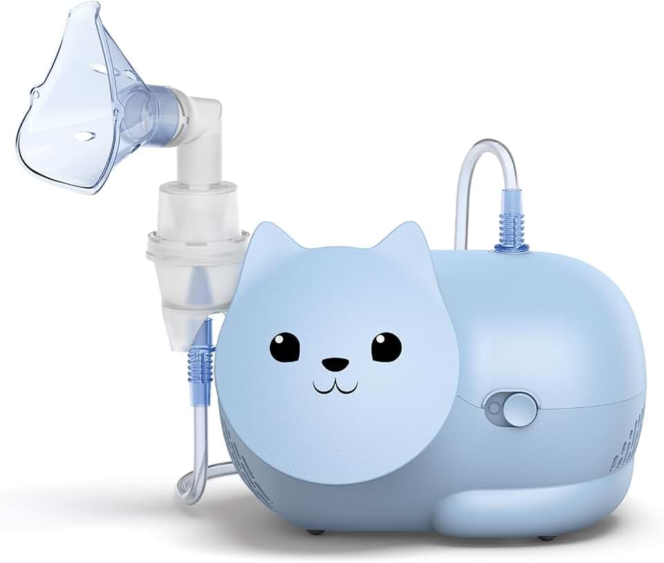 OMRON Nami Cat Inhalationsgerät – Inhalationsgerät kinder, leistungsstarker Kompressor für schnelle und effektive Behandlung von Atemwegserkrankungen bei Kindern