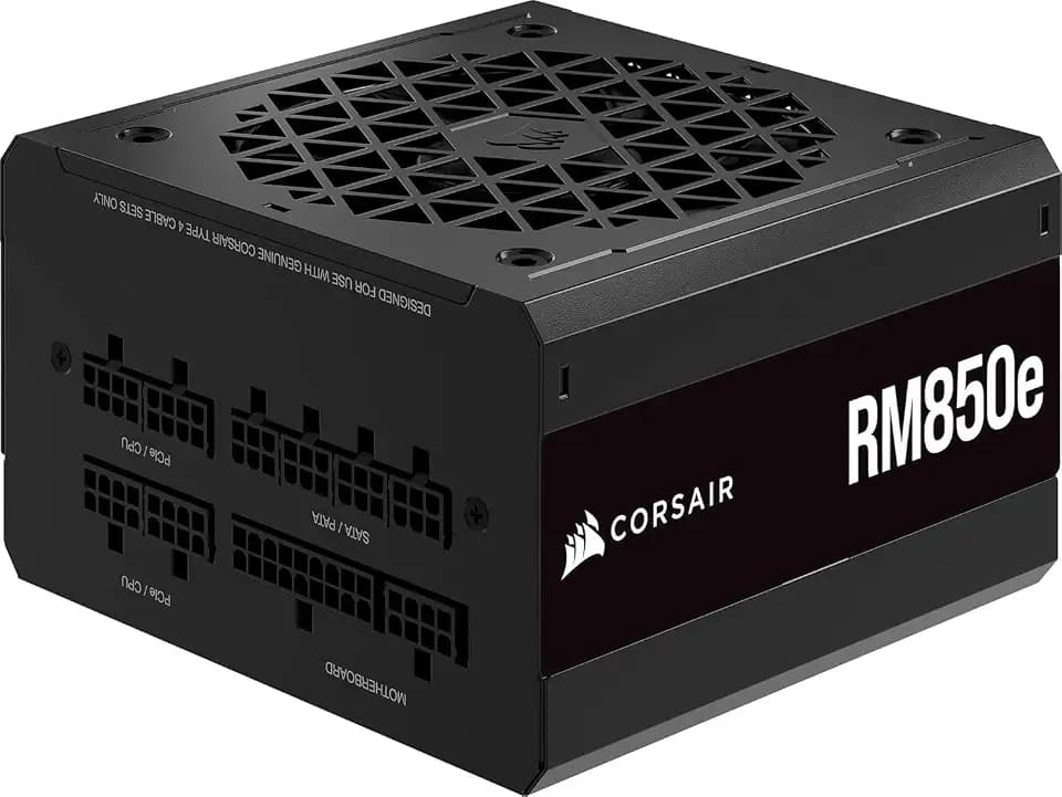 Corsair RM850e (2023) Fully Modular Low-Noise Power Supply - ATX 3.0 & PCIe 5.0 Compliant - 105°C-Rated Capacitors - 80 Plus Gold Efficiency - Modern Standby Support - Black (Renewed)