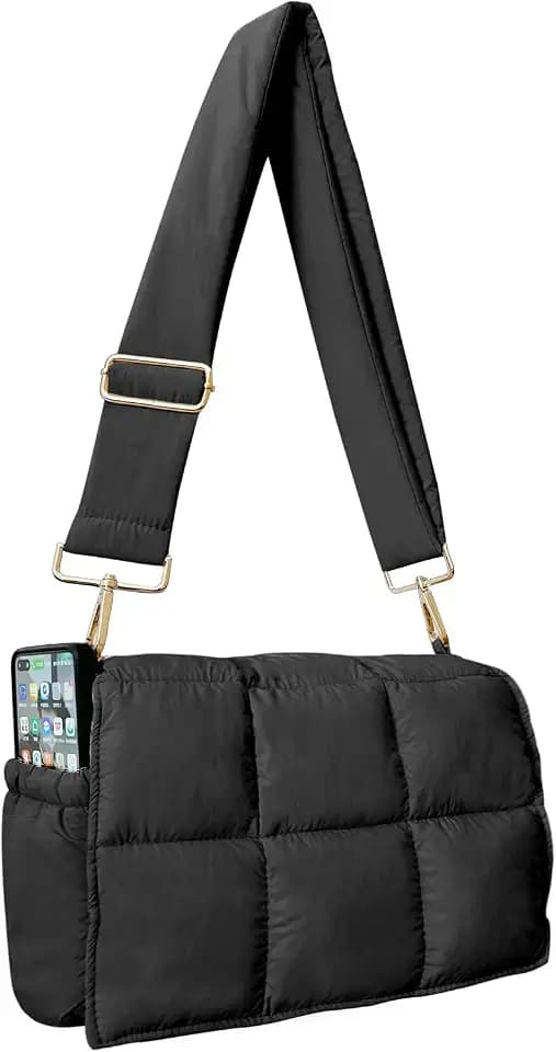 NAARIIAN Puffer Schultertasche Puffy Crossbody Geldbörse Baumwolle gepolstert gesteppt Handtasche Designer Dupes Damen Hobo Tote Bag