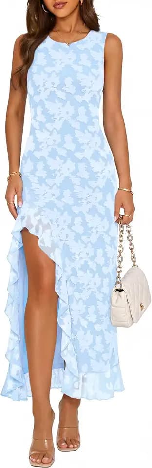 MEROKEETY Women's Summer Sleeveless Formal Wedding Guest Cocktail Dresses