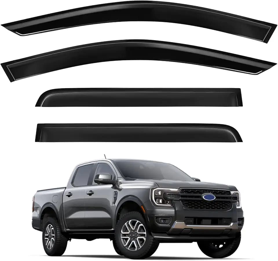 Tape-On Rain Guards Fit for Ford Ranger 2024-2026
