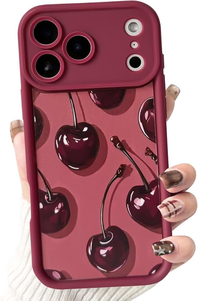 Lovmooful for iPhone 17 Pro Max/iPhone 18 Pro Max Case Cute-Red Cherry
