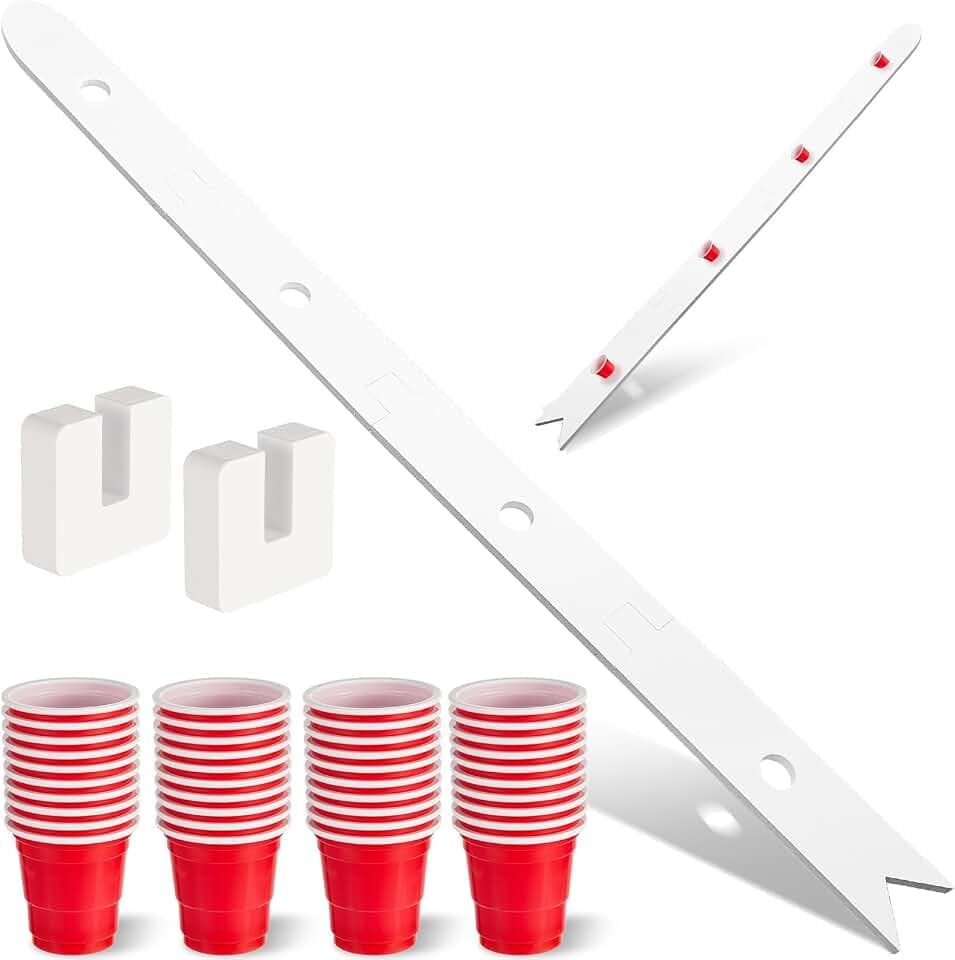 5 Ft Shot Board 4 Person Drinking Shot Ski Rustic Wood Shot Board White