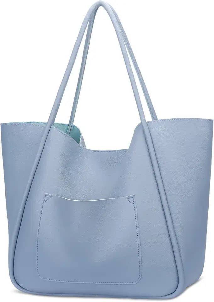 KKXIU Tote Bag for Women Vegan Leather Shoulder Purse Large Capacity Travel Bag