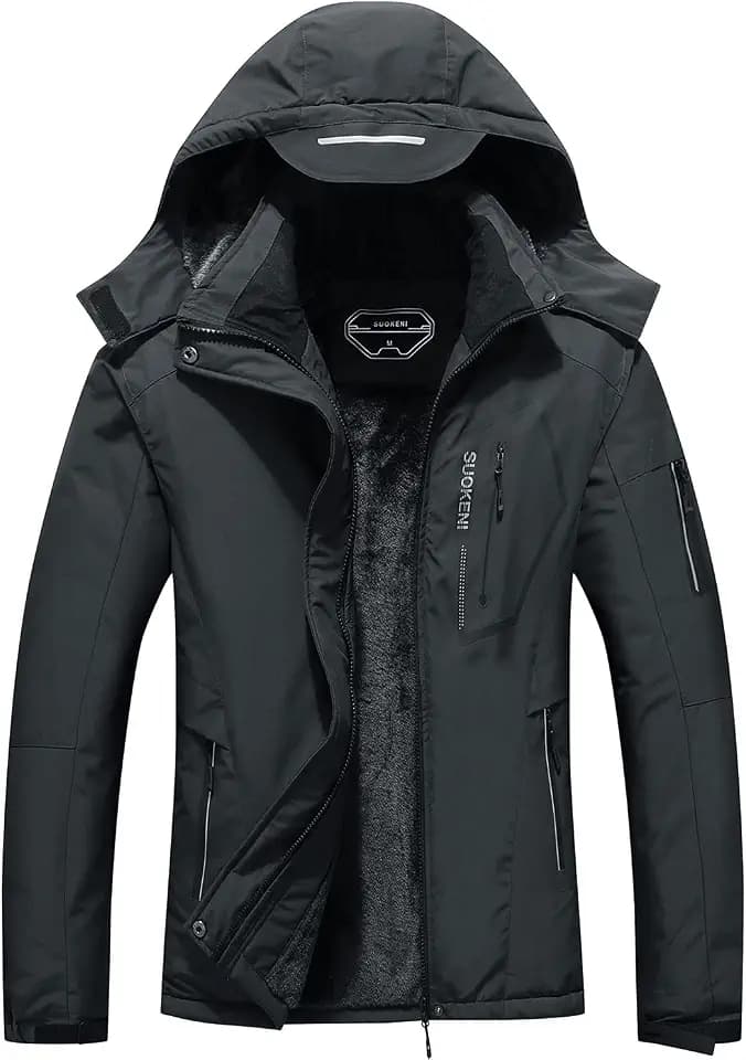 SUOKENI Women's Waterproof Warm Winter Snow Coat Hooded Raincoat Ski Snowboarding Jacket