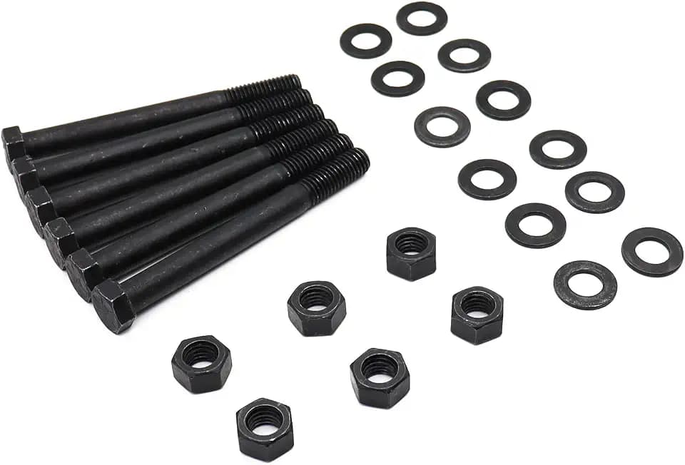 Leaf Spring Eye Bolt Kit 9/16" x 4-1/2" Grade 8 Hardened Steel with 6 Bolts, 6 Lock Nuts & 12 Washers for Chevy GMC Ford Dodge (9/16" x 4-1/2")