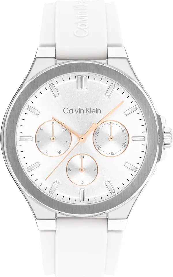 Calvin Klein Multi Zifferblatt Quarz Uhr für Damen Kollektion Vibrancy - Erhältlich mit Edelstahl- oder Silikonarmband
