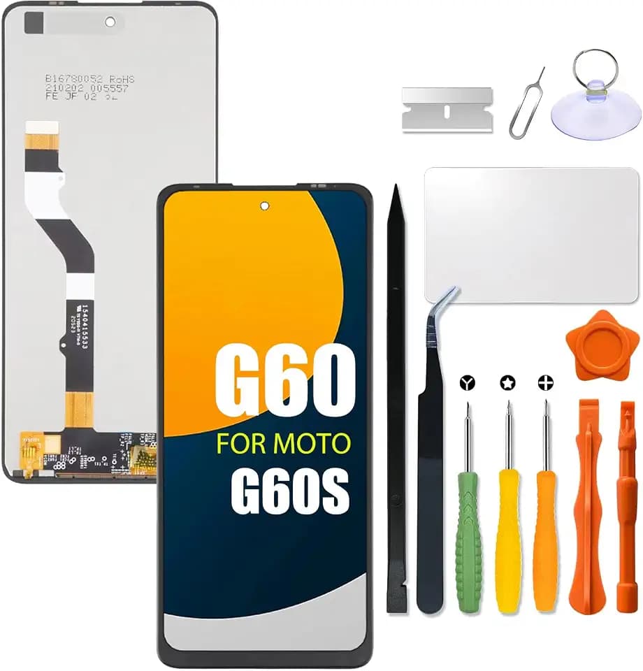 Replacement for Motorola Moto G60 | G60S | G40 Fusion LCD Screen for Moto PANB0001IN XT2133-1 XT2133-2 PANV0001IN Screen Touch Digitizer Assembly LCD Display with Repair kit
