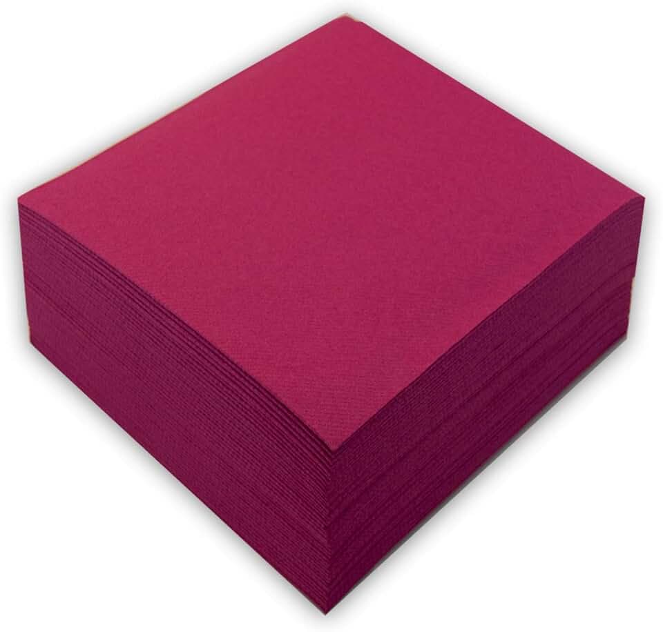 Premium-Serviette in Standardgröße, 1/4-Falz, 50 Servietten, Airlaid-Finish, Himbeere (SER41007703)