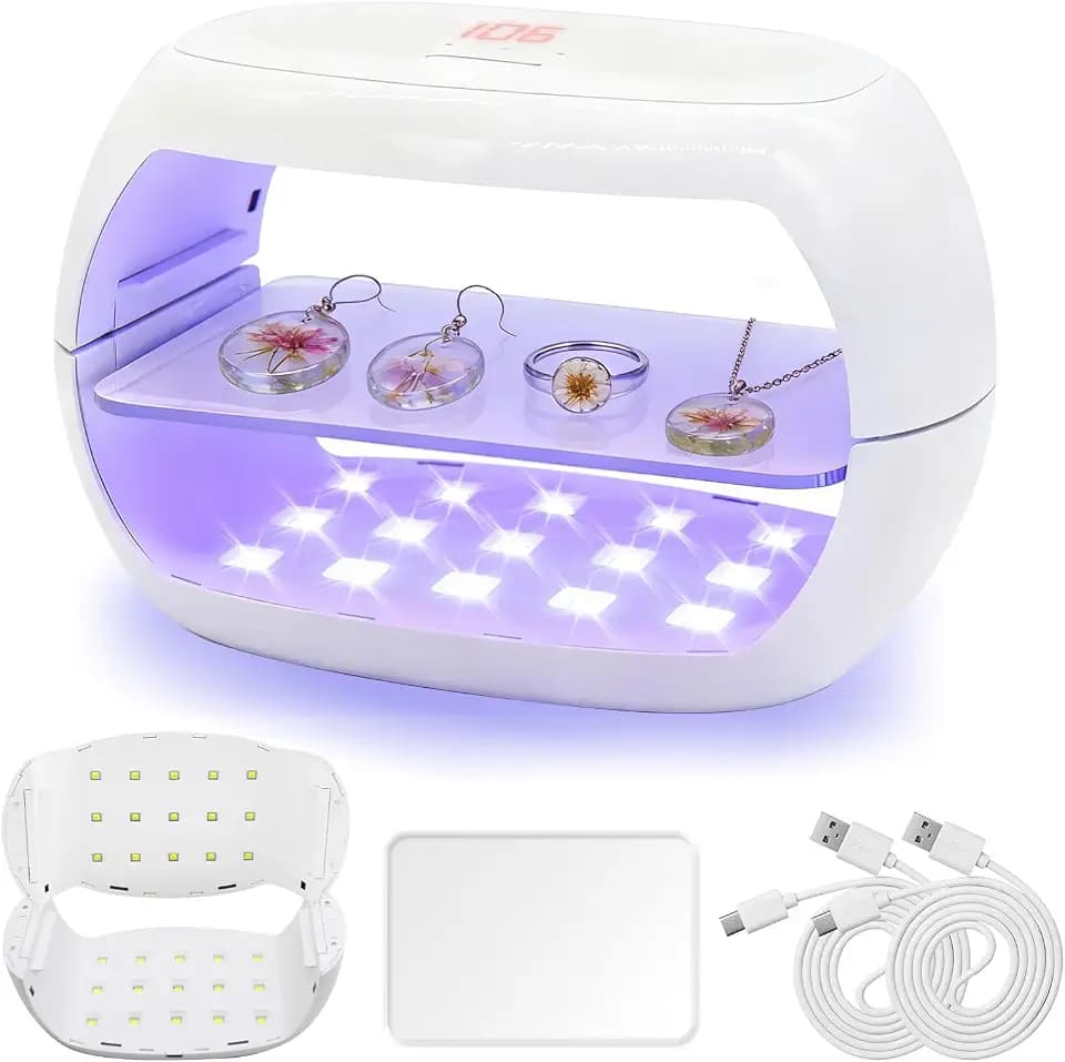 UV Lampe für Harz,36W Doppelseitige UV-LED-Harzlampe,Teilbar & Schnellhärtend mit LED-Display für Resin-DIY,Formen und Schmuckherstellung