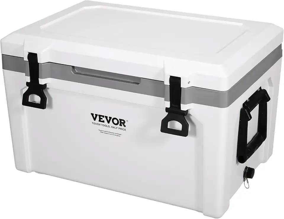 VEVOR Portable Cooler,Hard Cooler with Ice Retention, Heavy-Duty Handles and Strap, Lightweight Rigid Material Insulated Portable Cooler, Suitable for Family Picnics and Short Trips