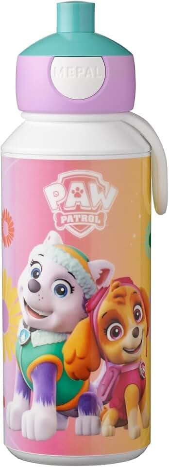 Mepal - Trinkflasche Pop-up Campus - Wasserflasche - Auslaufsichere Flasche für die Schule - Wiederverwendbar - BPA-frei & Spülmaschinenfest - 400 ml - Paw Patrol Girls