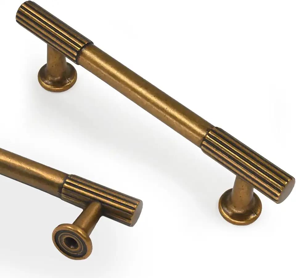 Asidrama 10 Pack 3.75 inch Antique Brass Kitchen Cabinet Handles