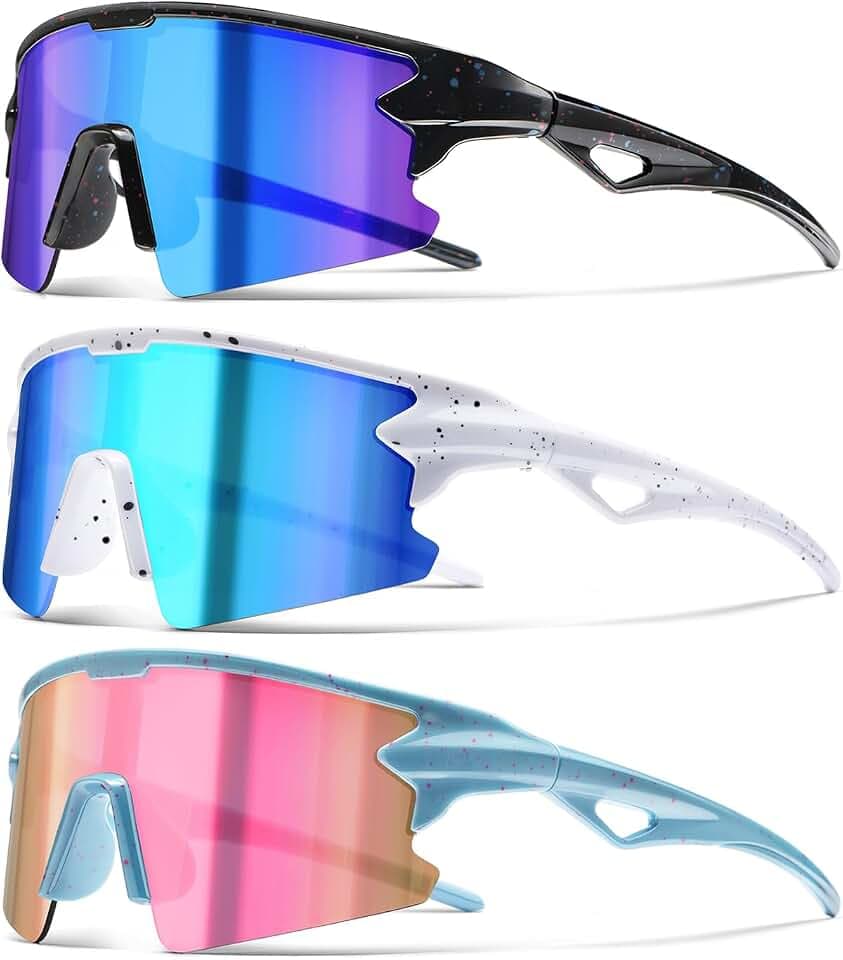 Kids Sports Baseball Sunglasses UV400 Softball Sun Glasses Ages 3-14