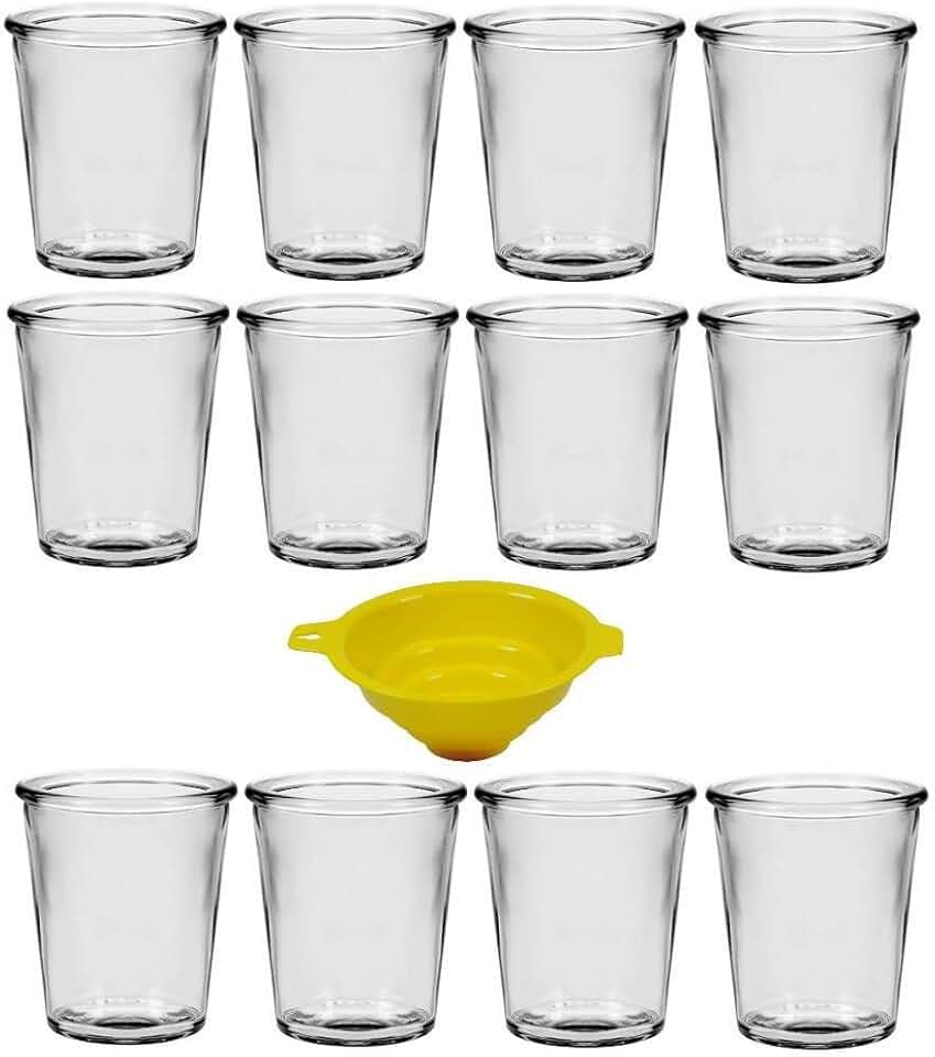 mikken 12 kleine Dessertgläser/Gläser 65 ml für Amuse Bouche, Gueule, Nachspeisen, Fingerfood, etc. inkl. einem Einfülltrichter