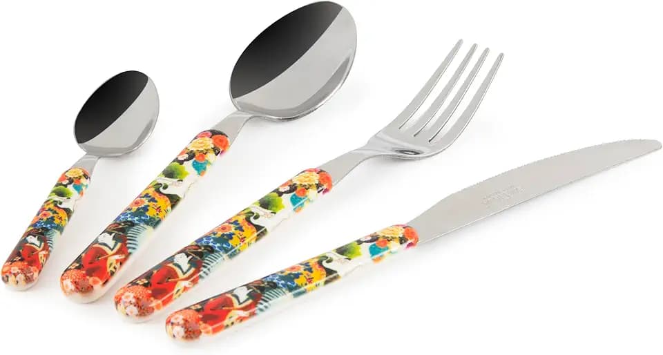 Excelsa Kimono Besteck-Set, Edelstahl, Griff aus Kunststoff, 24-teilig