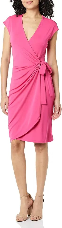 Amazon Essentials Damen Klassisches Wickelkleid mit Flügelärmeln Sommerkleid (erhältlich in Übergröße)