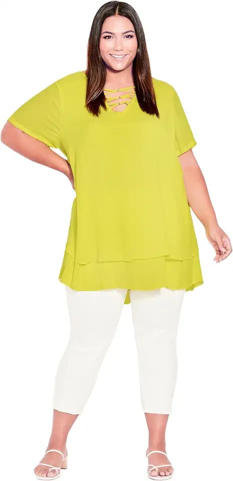 Avenue Women's Plus Size Tunic - Marion Caged