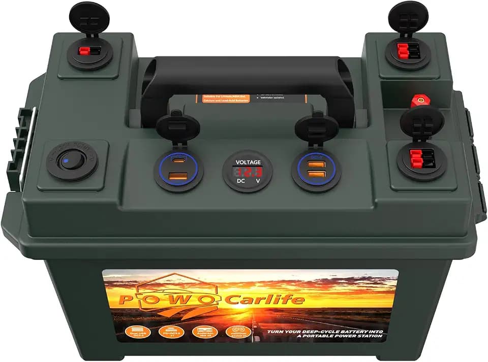 12V Portable Waterproof Battery Box for 30/20/10Ah Lifepo4 Battery RV Boat