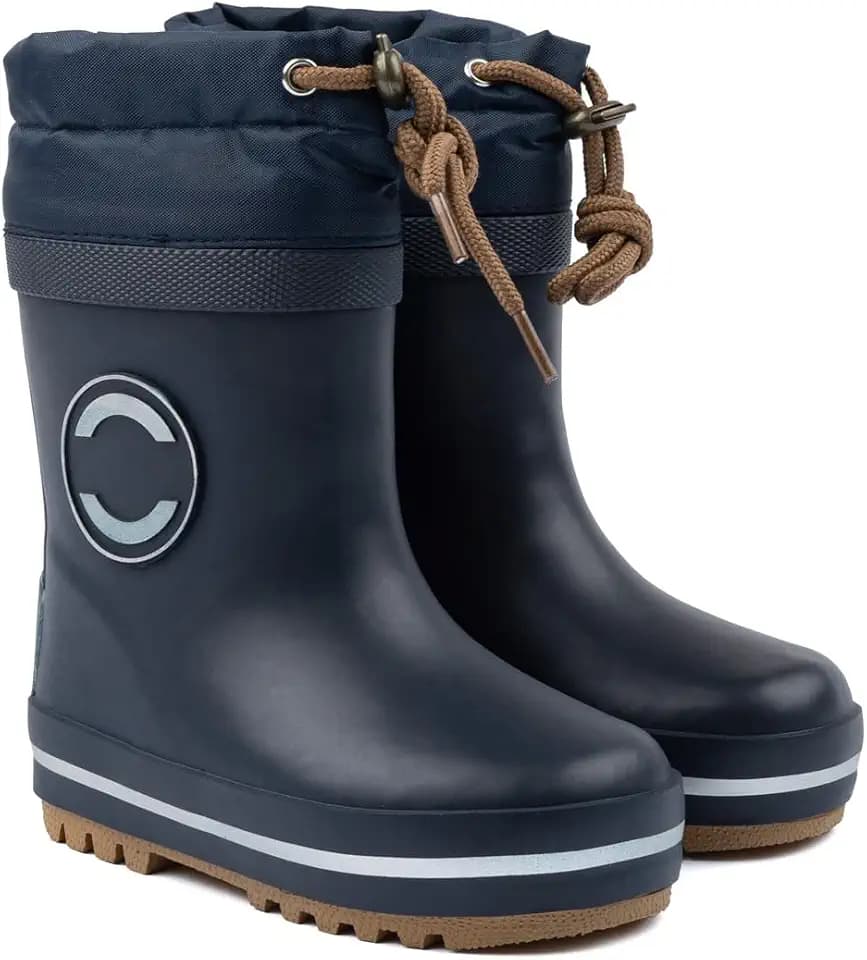 Mikk-line Warm Gefütterte Gummistiefel Kinder | Wasserdicht Regenstiefel für Jungen und Mädchen | Winddicht Thermo Gummistiefel | Regenschuhe Mit Reflektiernde Details
