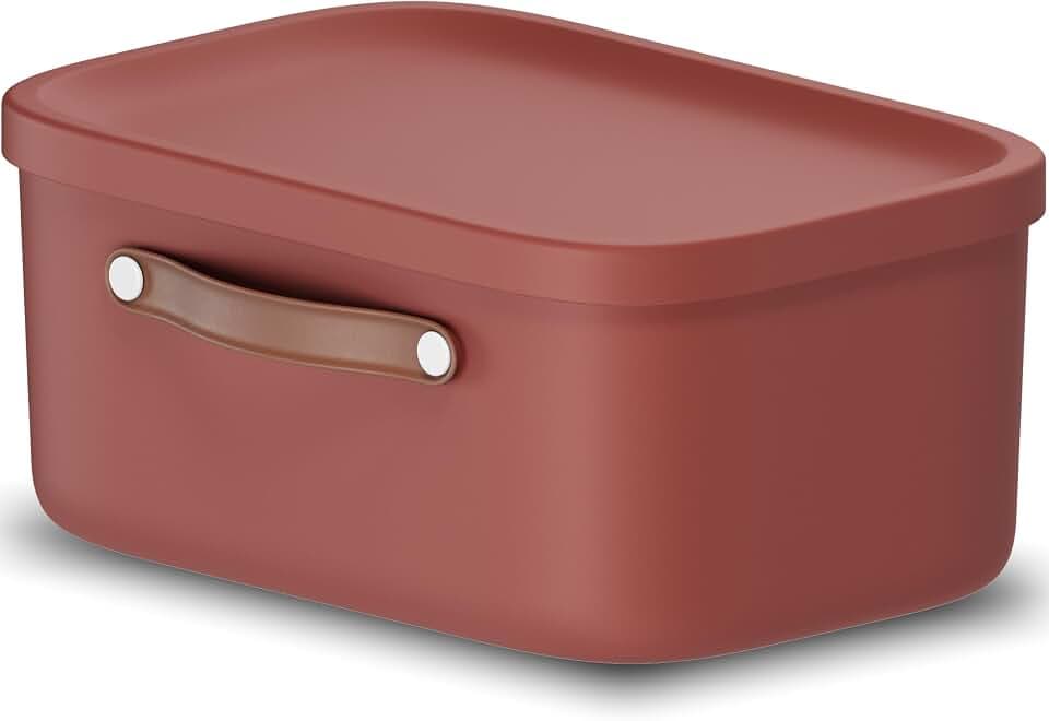 Rotho Maloja Aufbewahrungsbox 12 l, Kunststoff, rot, 12 (39.5 x 26.5 x 17.7 cm)