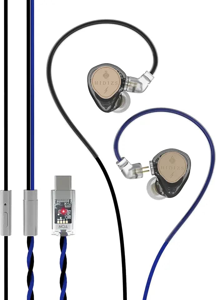 Hidizs ST2 Pro USB-C Earbuds Wired, Dual Magnetic Circuit 10mm Dynamique Drivers in Ear Monitor Headphones, ESS ES9218AC Pro DAC Chip, HD Mic, in-Line Control, Tpye-C DSP, OFC Cable, Black