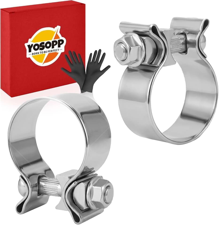 1.75 Inch Muffler Exhaust Clamp for Harley Street Glide Electra Glide Road King Ultra Glide, 304 Stainless Steel