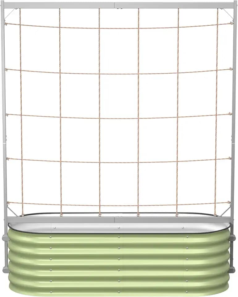 Vego Garden 5.0ft Long Tomato Metal Frame Trellis, Garden Trellis for Climbing Plants Like Cucumber Beans Tomatoes & Vines, (Garden Beds Not Included)