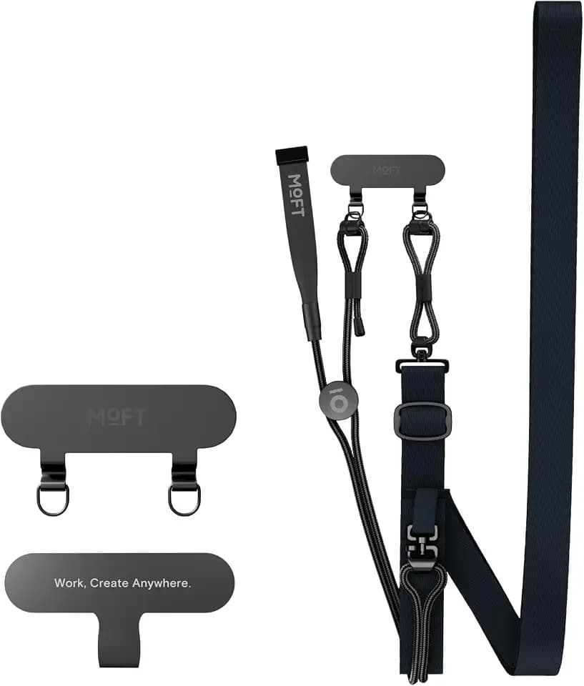MOFT Phone Lanyard Crossbody with 2 Tabs, Adjustable Phone Strap with Premium Metal Buckles, Skin-Friendly Universal Lanyard, Compatible with Most Smartphones, Navy Blue