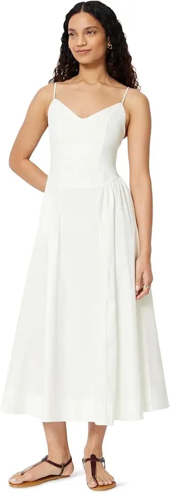 Amazon Essentials Damen Fit & Flare Sommer-Midikleid aus Baumwollpopeline